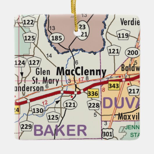 MacClenny Florida Map Keramisch Ornament (Voorkant)