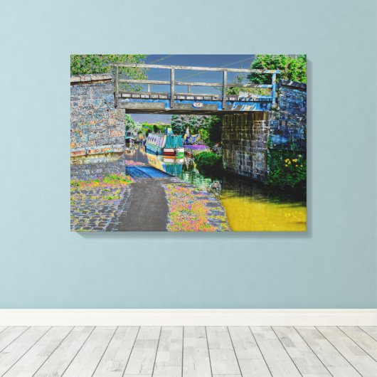 Macclesfield Canal Card Acrylprint Canvas Afdruk (Insitu (Houten vloer))