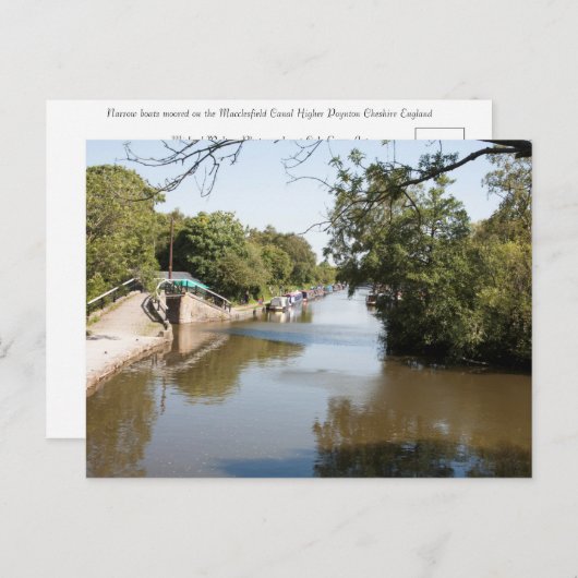 Macclesfield Canal Higher Poynton Cheshire Briefkaart (Voorkant / Achterkant)