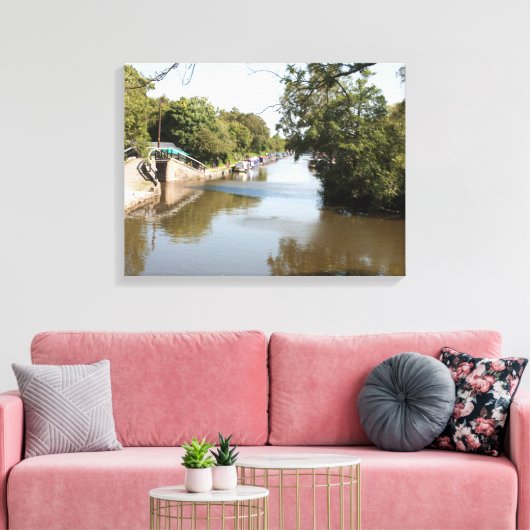 Macclesfield Canal Higher Poynton Cheshire Canvas Afdruk (Insitu (Woonkamer))