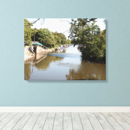 Macclesfield Canal Higher Poynton Cheshire Canvas Afdruk (Insitu (Houten vloer))