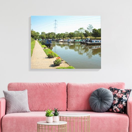 Macclesfield Canal Higher Poynton Cheshire Canvas Afdruk (Insitu (Woonkamer))