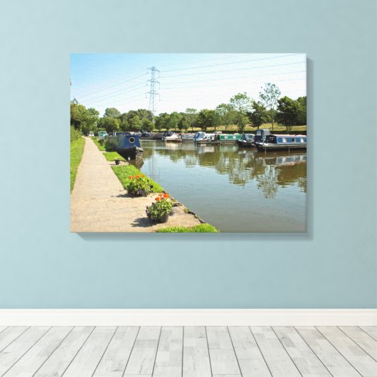 Macclesfield Canal Higher Poynton Cheshire Canvas Afdruk (Insitu (Houten vloer))