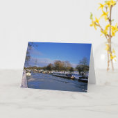 Macclesfield Canal Winter Cheshire Holiday Card Kaart (Gele Bloem)