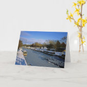 Macclesfield Canal Winter Cheshire Holiday Card Kaart (Gele Bloem)