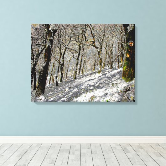 Macclesfield Forest Winter Card Acrylprint Canvas Afdruk (Insitu (Houten vloer))