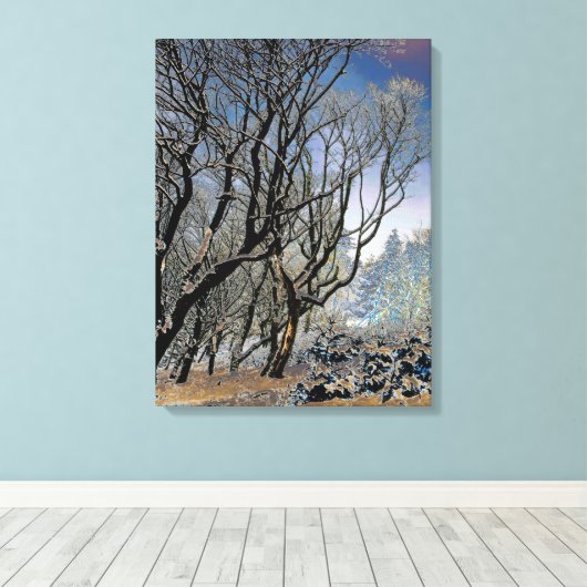Macclesfield Forest Winter Card Acrylprint Canvas Afdruk (Insitu (Houten vloer))
