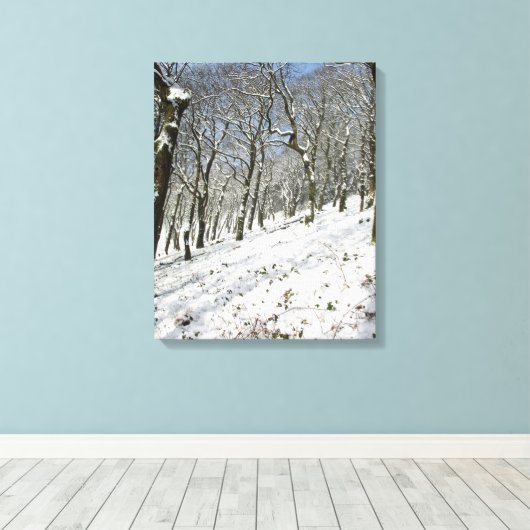 Macclesfield Forest Winter Card Canvas Afdruk (Insitu (Houten vloer))