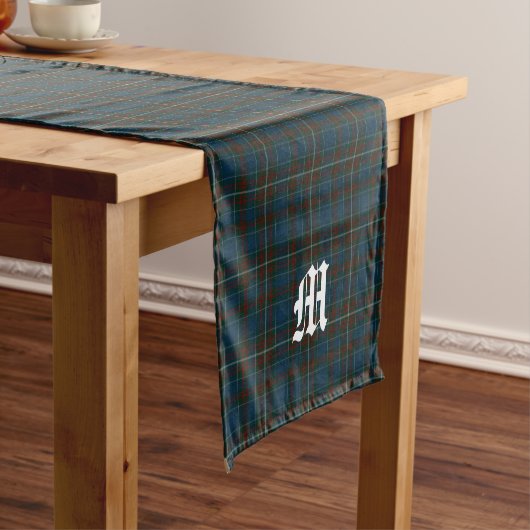 MacConnell Clan Tartan Monogrammed Korte Tafelloper (Voorbeeld)