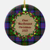 MacDonald Badge & Tartan Persoonlijke Kerstmis Keramisch Ornament (Achterkant)