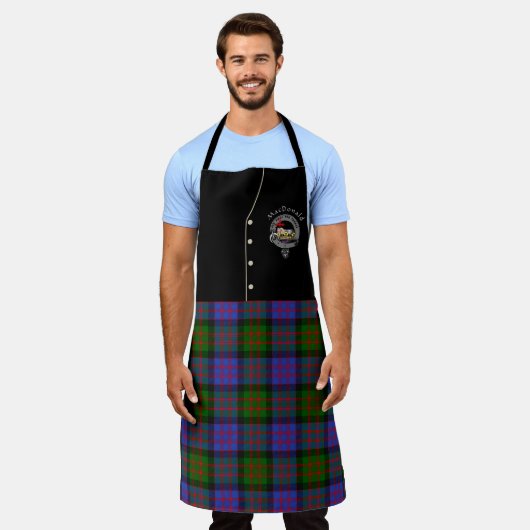 MacDonald Clan Badge & Tartan Kilt Schort (Gedragen)