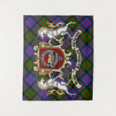 MacDonald Clan Badge & Unicorns w/Tartan Wandkleed (Voorkant)