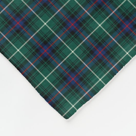 MacDonald Clan Forest Green en Royal Blue Tartan Fleece Deken (Hoek)