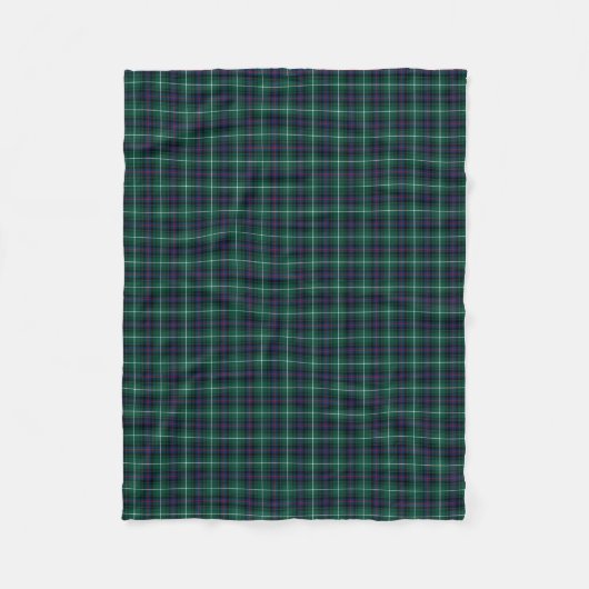 MacDonald Clan Forest Green en Royal Blue Tartan Fleece Deken (Voorkant)