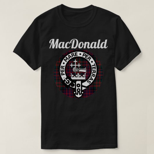 MacDonald Clan Scottish Name Coat of Arms Tartan T-shirt (Design voorkant)