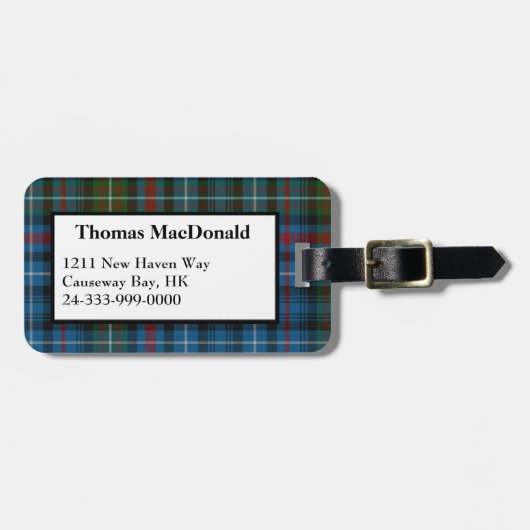 MacDonald Clan Tartan Pset Bagagelabel (Voorkant horizontaal)