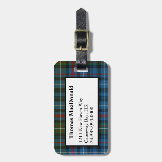 MacDonald Clan Tartan Pset Bagagelabel (Voorkant verticaal)