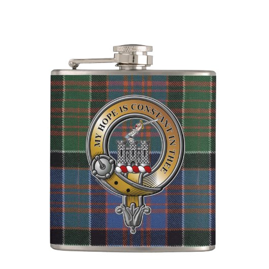 MacDonald Clanranald Tartan & Badge Heupfles (Voorkant)