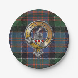 MacDonald Clanranald Tartan & Badge Papieren Bordje