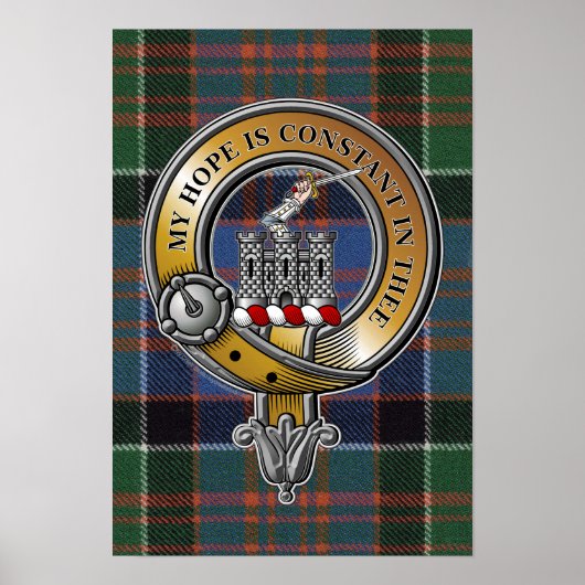 MacDonald Clanranald Tartan & Badge Poster (Voorkant)