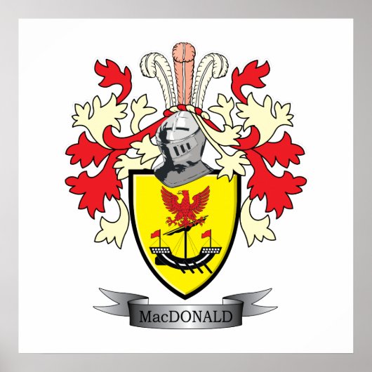 MacDonald Family Crest Coat of Arms Poster (Voorkant)