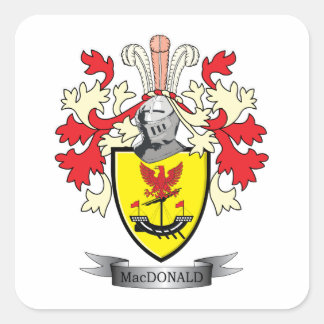 MacDonald Family Crest Coat of Arms Vierkante Sticker