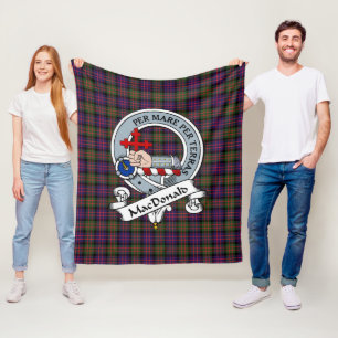 MacDonald Modern Macdonalds of Sleat Clan Badge Ta Fleece Deken
