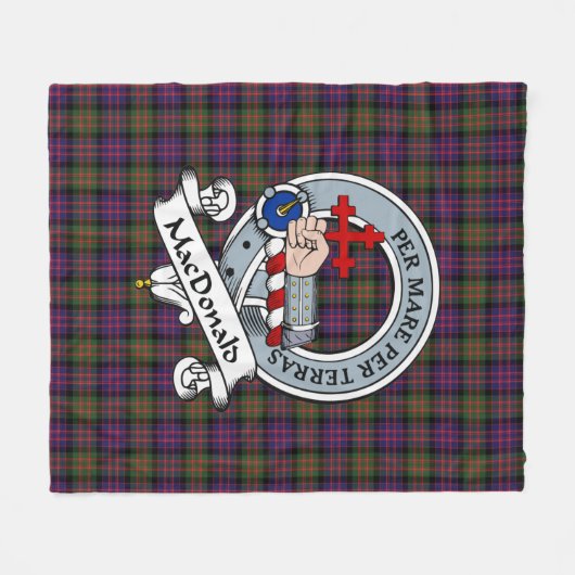 MacDonald Modern Macdonalds of Sleat Clan Badge Ta Fleece Deken (Voorkant (Horizontaal))