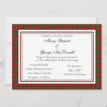 MacDonald of Glencoe Scottish Wedding Invitation
