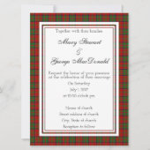 MacDonald of Glencoe Scottish Wedding Invitation Kaart (Voorkant)