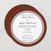 MacDonald of Glencoe Scottish Wedding Round Invita Kaart (Voorkant / Achterkant)