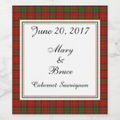 MacDonald of Glencoe Scottish Wedding Wine Label Wijn Etiket (Enkel label)