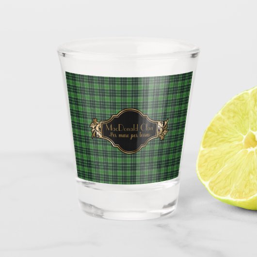 MacDonald Originele Schotse Clan Tartan Shot Glas (Voorkant)