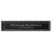 MacDonald Scottish Clan Tartan Pattern Naambordje (Voorkant)