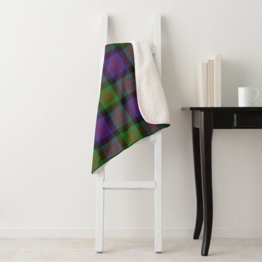 MacDonald Scottish Clan Tartan Pattern Sherpa Deken (In situ)