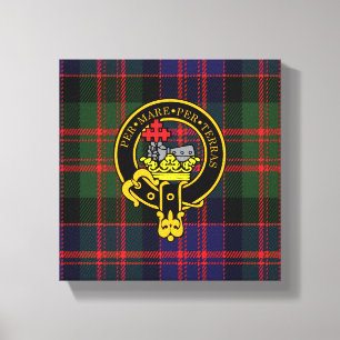 Macdonald Scottish Crest en Tartan Canvas print