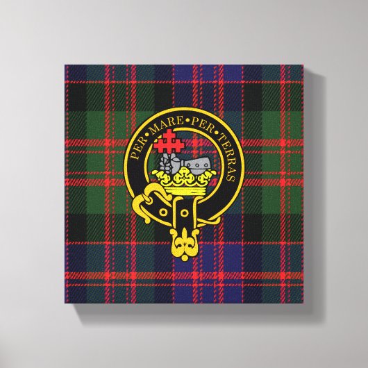 Macdonald Scottish Crest en Tartan Canvas print (Voorkant)