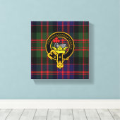 Macdonald Scottish Crest en Tartan Canvas print (Insitu (Houten vloer))