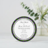 MacDonald Scottish Wedding Round Invitation Kaart (Staand voorkant)