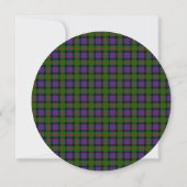 MacDonald Scottish Wedding Round Invitation Kaart (Achterkant)