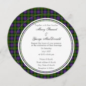 MacDonald Scottish Wedding Round Invitation Kaart (Voorkant / Achterkant)