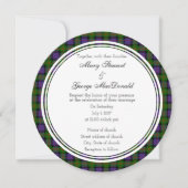 MacDonald Scottish Wedding Round Invitation Kaart (Voorkant)