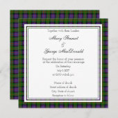 MacDonald Scottish Wedding Square Invitation Kaart (Voorkant / Achterkant)