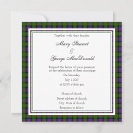 MacDonald Scottish Wedding Square Invitation Kaart