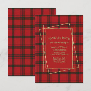 MacDonald Sleet Modern Tartan met Gold Lijst Save The Date