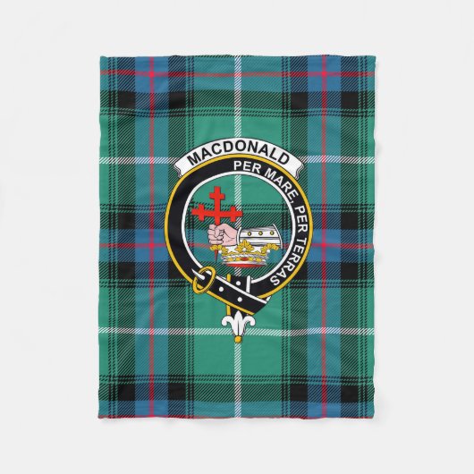 MacDonald Tartan, Badge & Crest Blanket Fleece Deken (Voorkant)