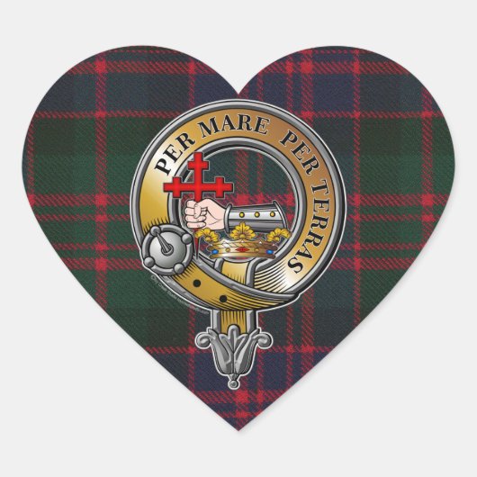 MacDonald Tartan & Badge Hart Sticker (Voorkant)