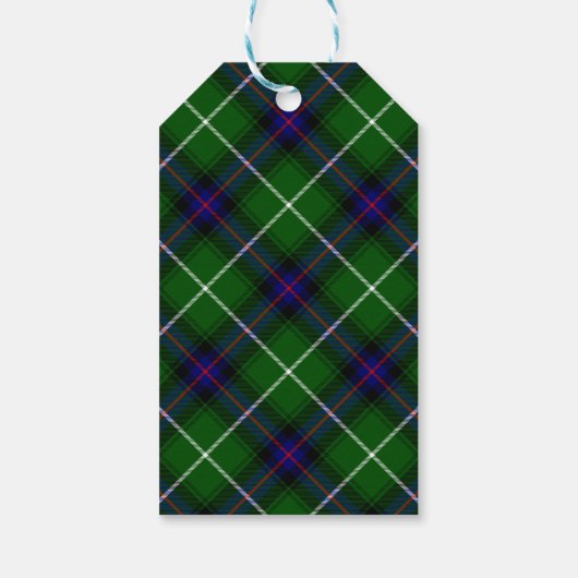 MacDonald tartan groene blauwe vleid Cadeaulabel (Achterkant)