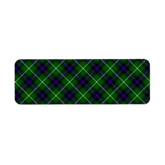 MacDonald tartan groene blauwe vleid Etiket (Voorkant)