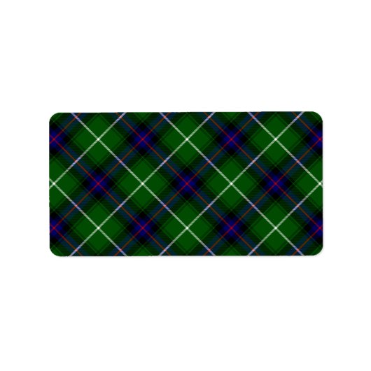 MacDonald tartan groene blauwe vleid Etiket (Voorkant)